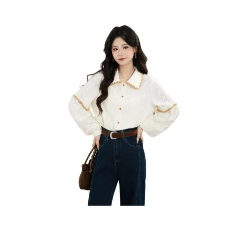 LANGQING Светло-абрикосовая рубашка с подарками Wangqing бренд наклеенный женские рубашки