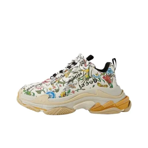 GUCCI x Balenciaga Triple S Low Топ Толстоподошвенные кроссовки Мужской цвет Слоновая кость