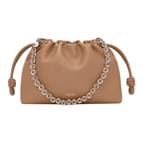 LOEWE Flamenco Овчина Сумка на плечо Средняя Женская Мокко