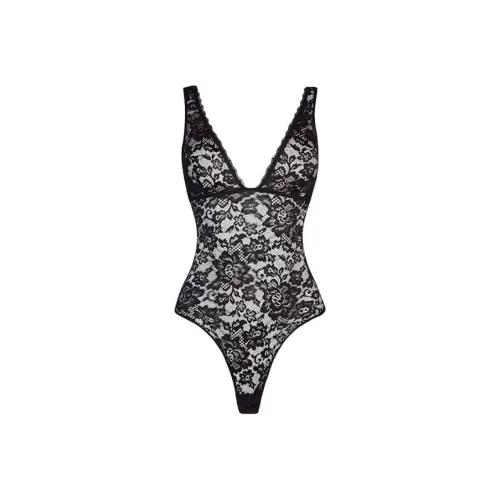 OH POLLY Plunge Шея Кружево Комбинезон Черный Женские