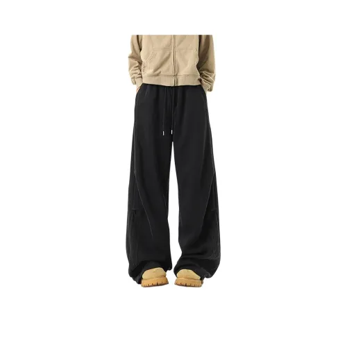 ZUOFEILI Выстиранные Черные Унисекс Повседневные Штаны