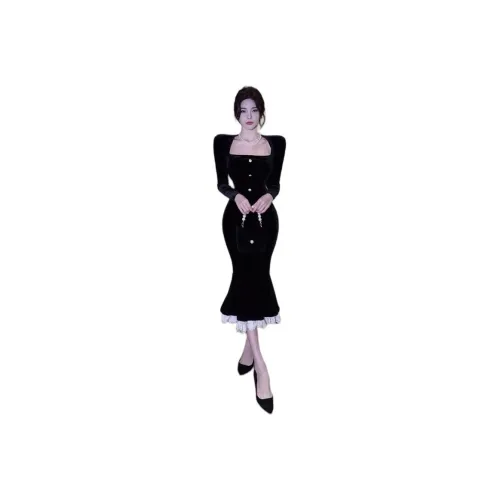 Kiki Clothing Boutique Длинное платье с длинными рукавами женское