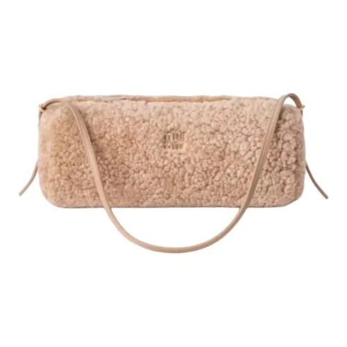 MIU MIU Овчина с Шерстью Сумка на плечо Женская Песочно-желтая
