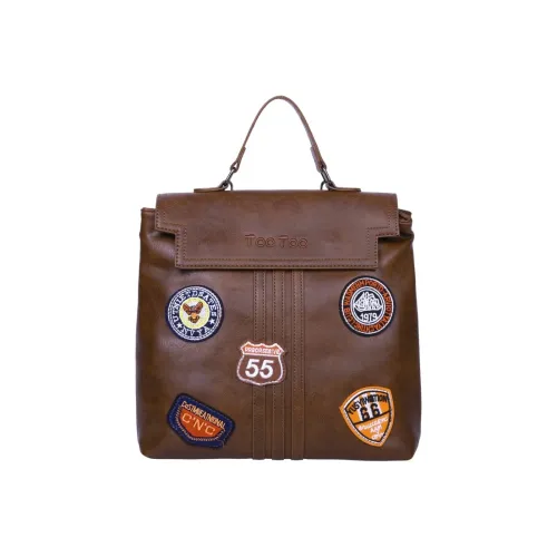 Chinllo ПУ (полиуретан) Рюкзак Стандартный Коричневый Черный