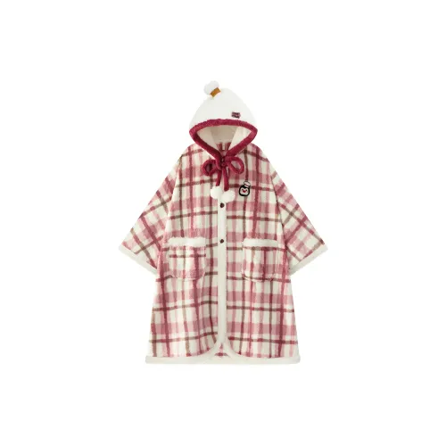 Gongdie Красный Женские Банные халаты