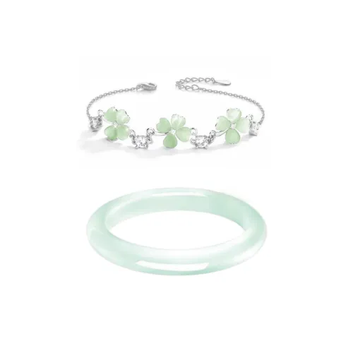 Artisan Lock Heart Jade Цветное стекло Нефрит Браслеты Женские