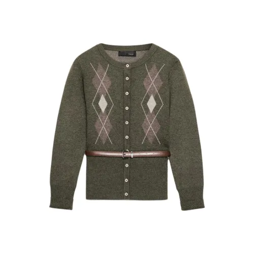 ZARA Темный хаки Женский трикотаж