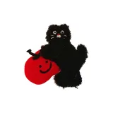 Яблоко Маленький Черный Кот Бусина Нить Подвеска