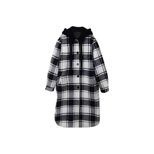 XIANSINIAO Черное пальто с капюшоном для женщин