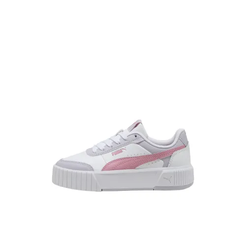 PUMA Carina Mia Низкий Топ для Скейтбординга Детский Белый Фиолетовый Розовый Унисекс