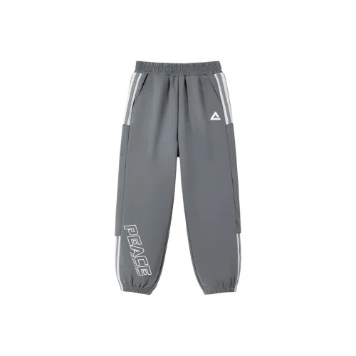 PEAK Темно-серый PK Белый Линия Силикон K+PK Peace Белый Нижний Правый Принт Фильм K Kids Sweatpants