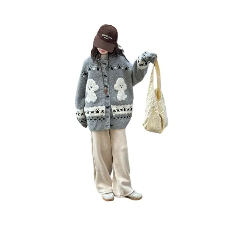 Mu Qingqing Серый Школьный возраст Свитера