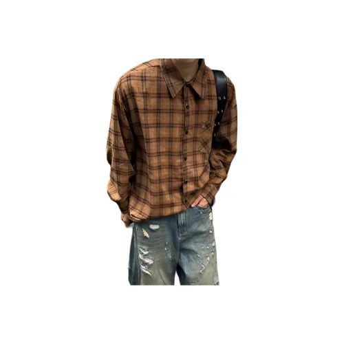 GANGZAI Имбирно-желтые унисекс рубашки