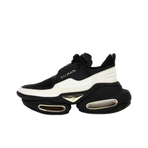 BALMAIN Низкий топ Повседневная обувь Женская Черный Белый