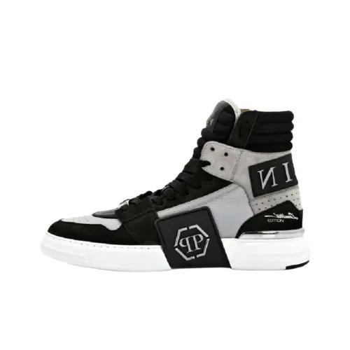 PHILIPP PLEIN Высокий Топ Стильный Скейтбординг Мужской Черный Серый