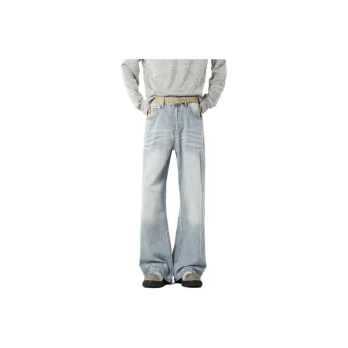 UOOHE Синий Унисекс Джинсы