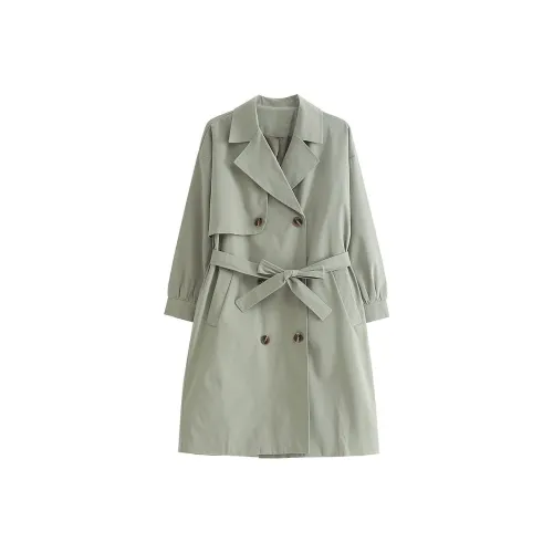 XIANSINIAO Женский пальто зеленого цвета с горошком