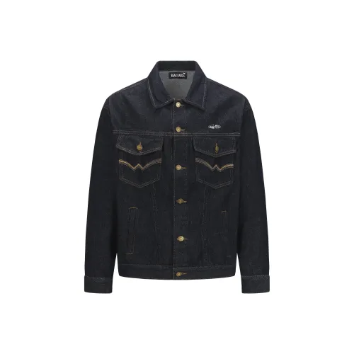 BEAR UNION Темно-синий С подарками Съемная застежка-булавка Унисекс Джинсовые куртки