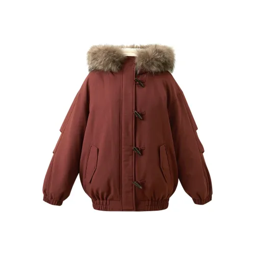 3COLOUR Кирпичный Красный Женский Пуховик