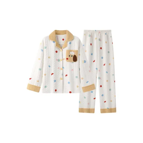 XIAOLIZI Polka Dot Puppy Women's Pajama Sets