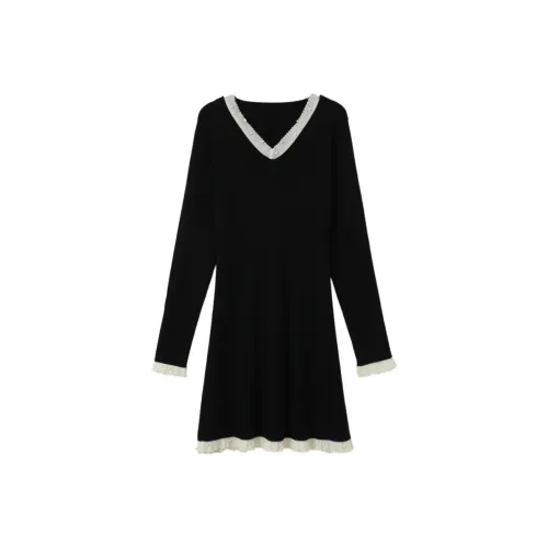 3COLOUR Длинное платье с длинными рукавами женское