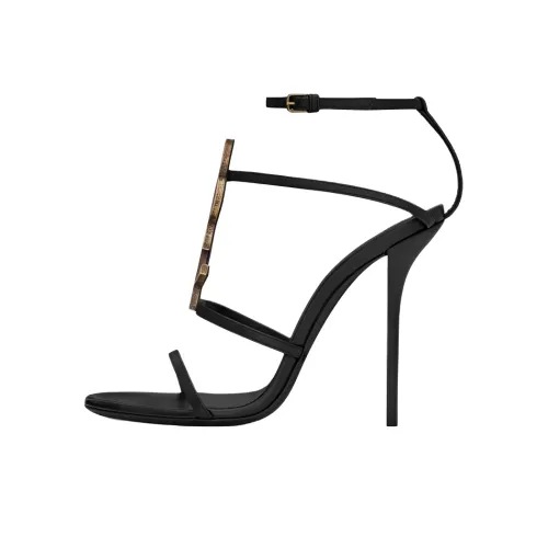 SAINT LAURENT CASSANDRA One Ремешок Сандалии 11 см Женские Черные