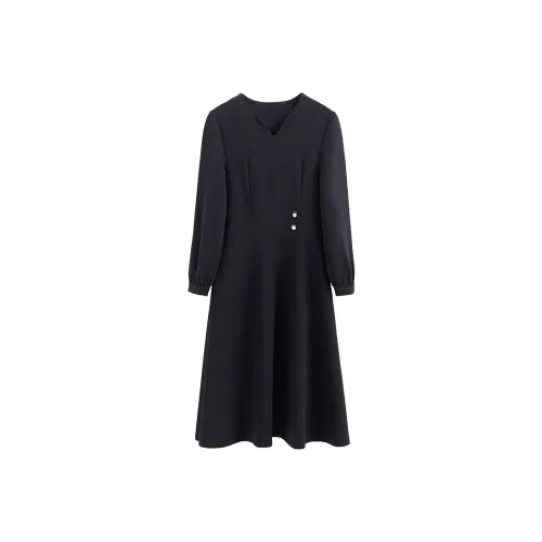 KAIMUSHI Женские Длинные Платья с Длинными Рукавами