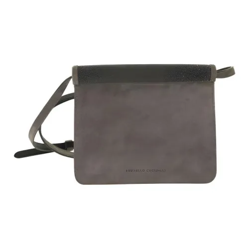 BRUNELLO CUCINELLI Замша Сумка через плечо Женская Серого цвета