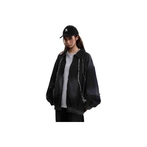 PISYPOX Черный Унисекс Джинсовые куртки