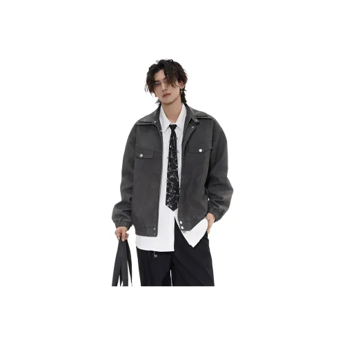 MGDOHOME Серый Унисекс Кожаные куртки