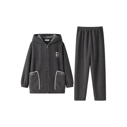 DUOQIAOMEI Черный Серый Цвет Мужской Пижамный Комплект