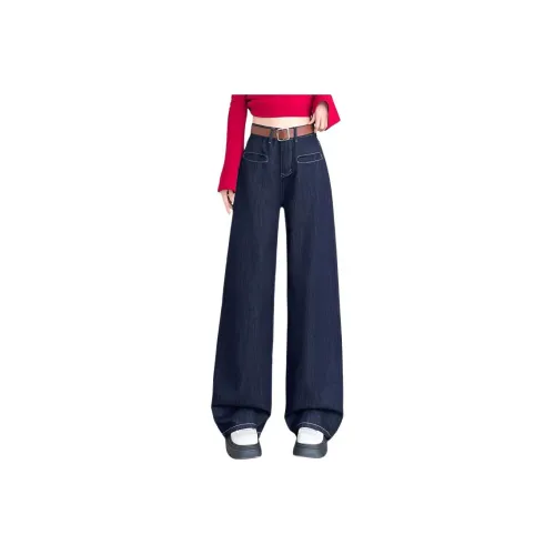 SNZX Черный Золотой Синий Вышивка Брюки Женские Джинсы