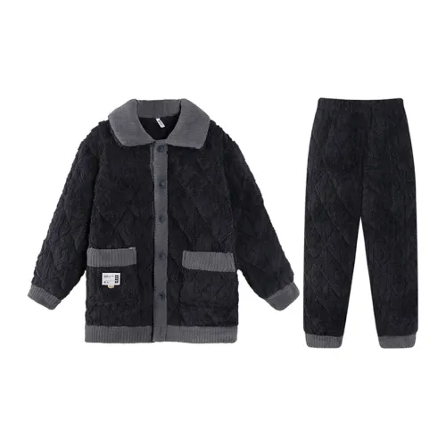 Lan Miao AW Утепленный Мужской 38004 Черный мужской Пижамные комплекты