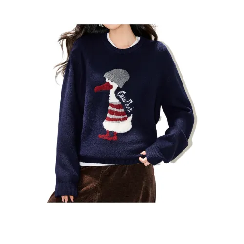 Lan Miao Темно-синий Синий Женский Трикотаж