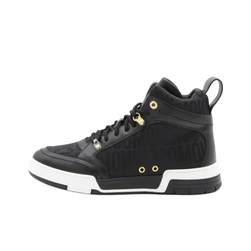 MOSCHINO Устойчивые к истиранию высокие кроссовки для скейтбординга Мужские Черные