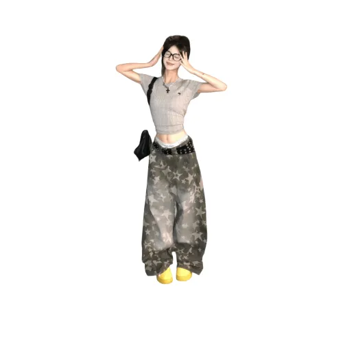 YGHOME OFFICIAL Камуфляж Унисекс Джинсы