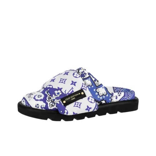 LOUIS VUITTON Быстросохнущие Домашние тапочки Женские Белые Синие