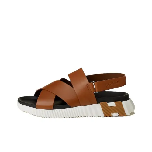 HERMES Электрический Пляжные сандалии Мужской Свет Рыжевато-коричневый