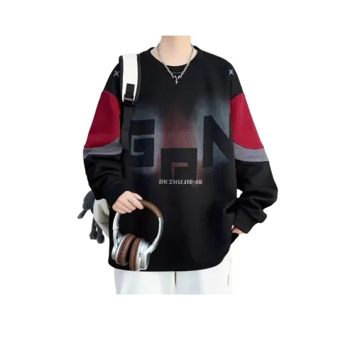 BONAS Черный Красный Мужской Свитшот