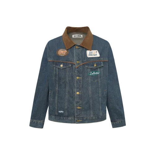 BEAR UNION Синий С подарками Съемная застежка-булавка Унисекс Джинсовые куртки