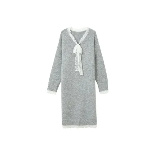 3COLOUR Длинное платье с длинными рукавами женское