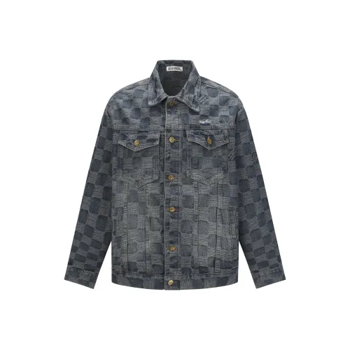 BEAR UNION Винтажный синий С подарками Съемный булавка Унисекс Джинсовые куртки