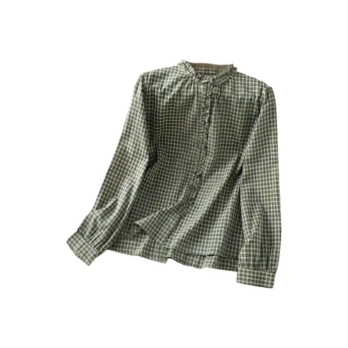 DOSOHEB Зеленые Женские Рубашки