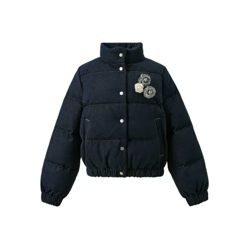 3COLOUR Глубокий морской синий Женские пуховики