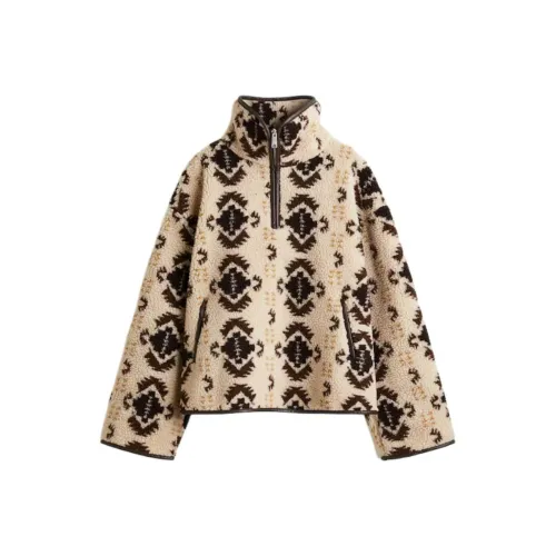 H M Бежевый Узор Женские Свитшоты