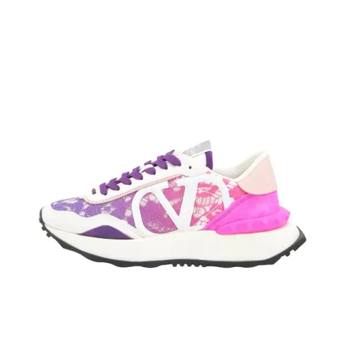 Valentino Lacerunner Low Топ Повседневная обувь Женская Розовый Фиолетовый Белый