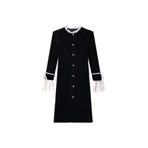 COVT Длинное платье с длинными рукавами женское