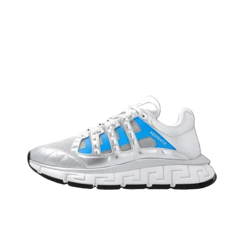 VERSACE Trigreca Низкий Топ Повседневная Обувь Мужская Серебряная