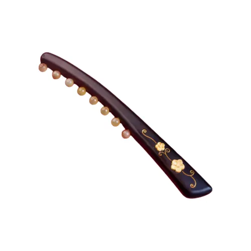 Zhou Guangsheng African Blackwood Жемчужный Шоу Цветочный Дизайн Расческа Массаж Уход за волосами