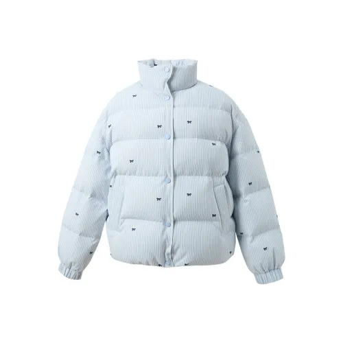 3COLOUR Небесно-синие полоски Женские пуховики